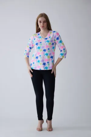 100% Supmia Cotton Top - Palm Print