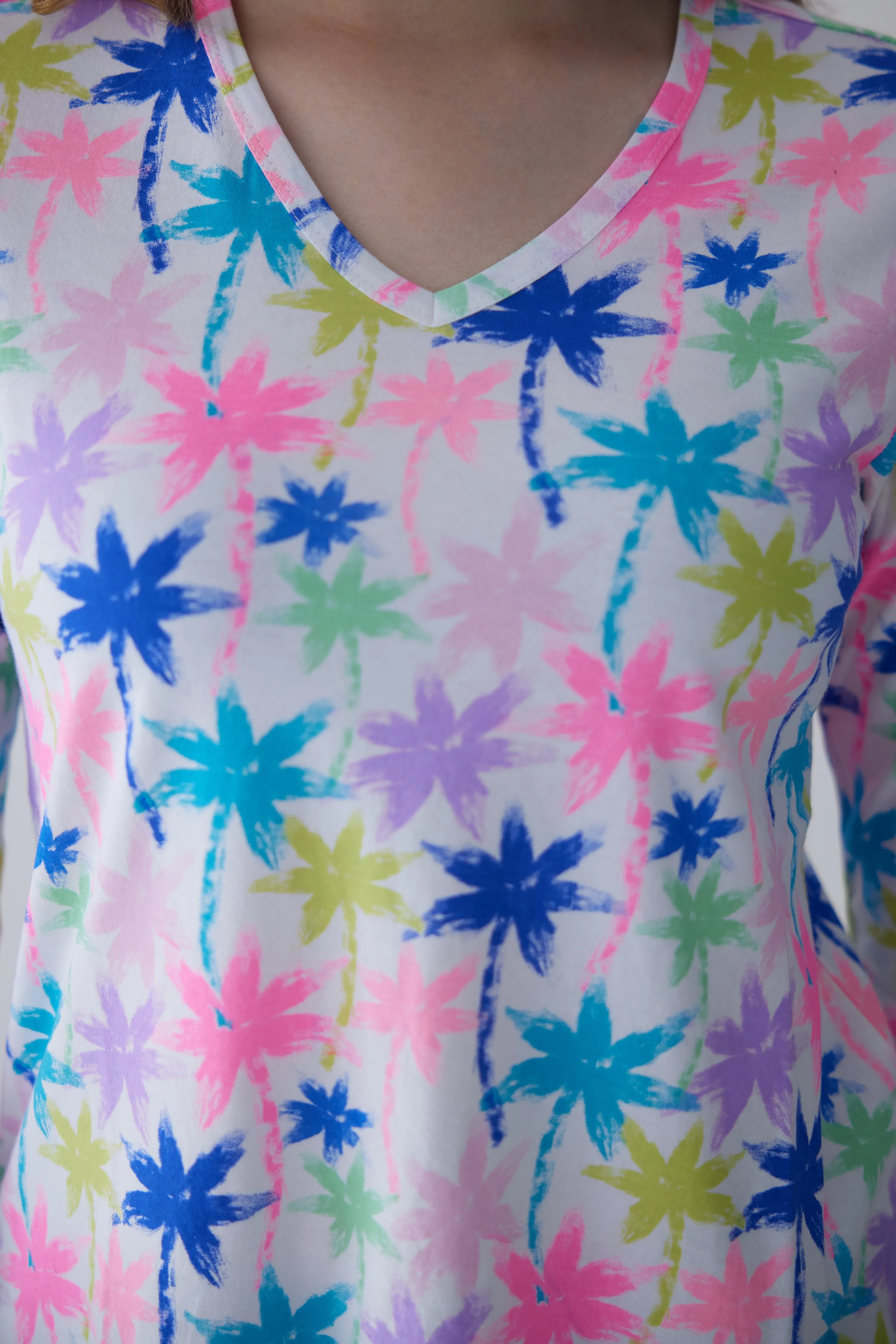 100% Supmia Cotton Top - Palm Print