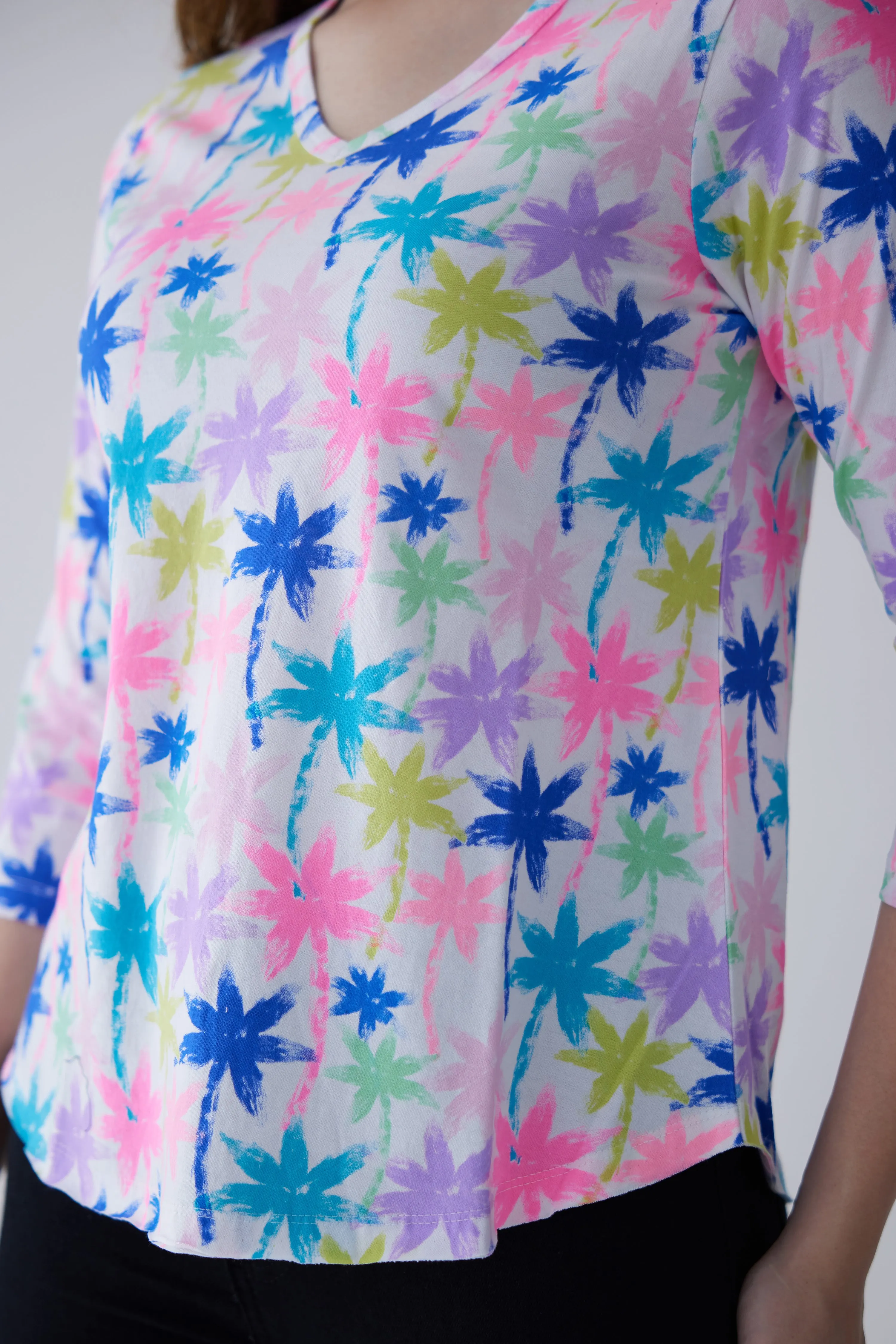 100% Supmia Cotton Top - Palm Print