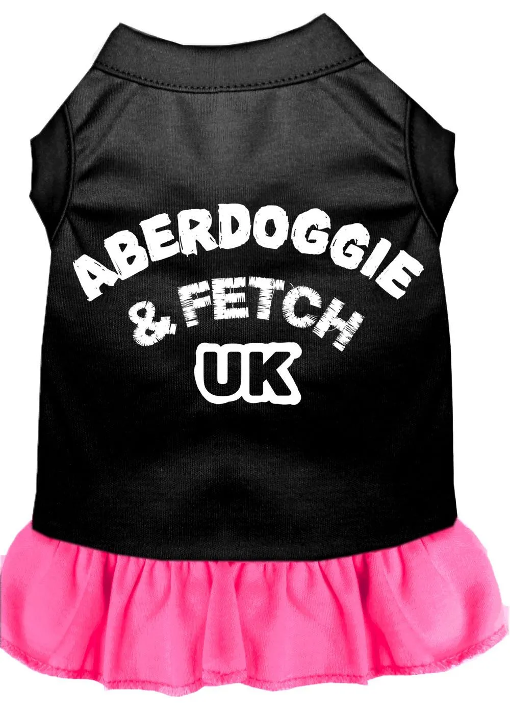 Aberdoggie Uk Screen Print Dress Black With Bright Pink Xxl (18)