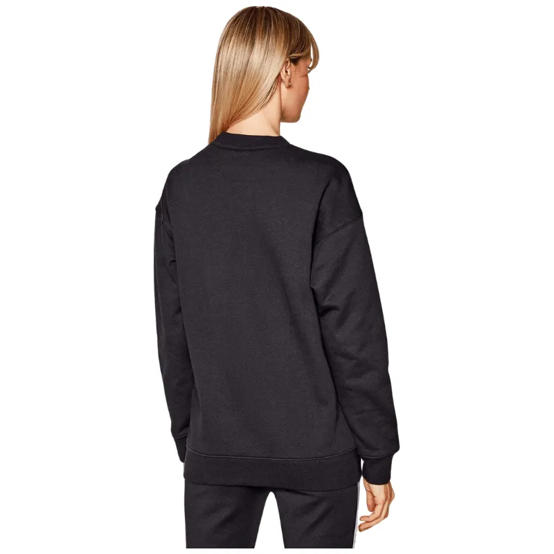 Adidas Womens Black Trefoil Crew Sweatshirt