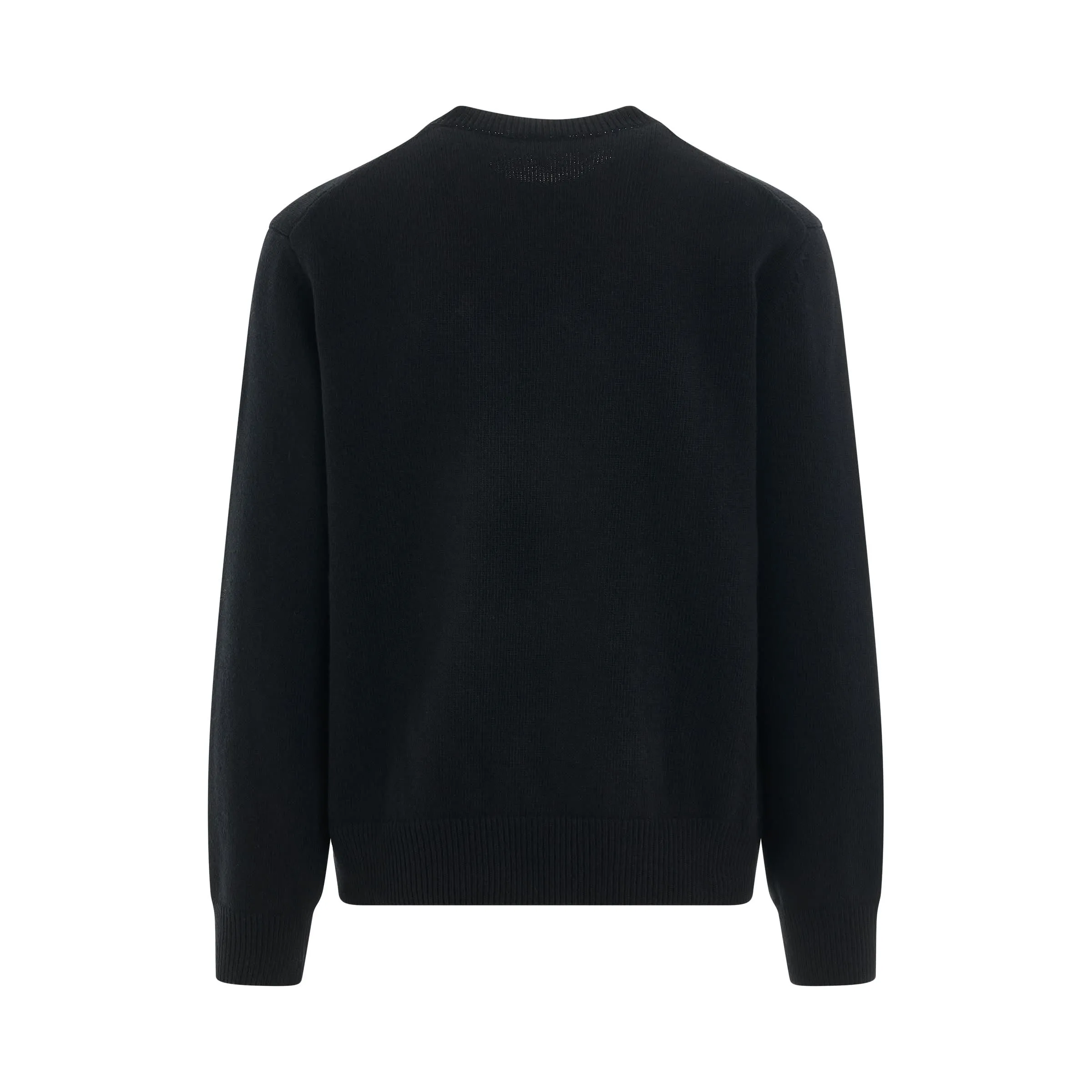 Anagram Embroidered Knit Sweater in Black