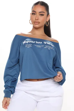 Aquarius Vibes Off Shoulder Top - Teal