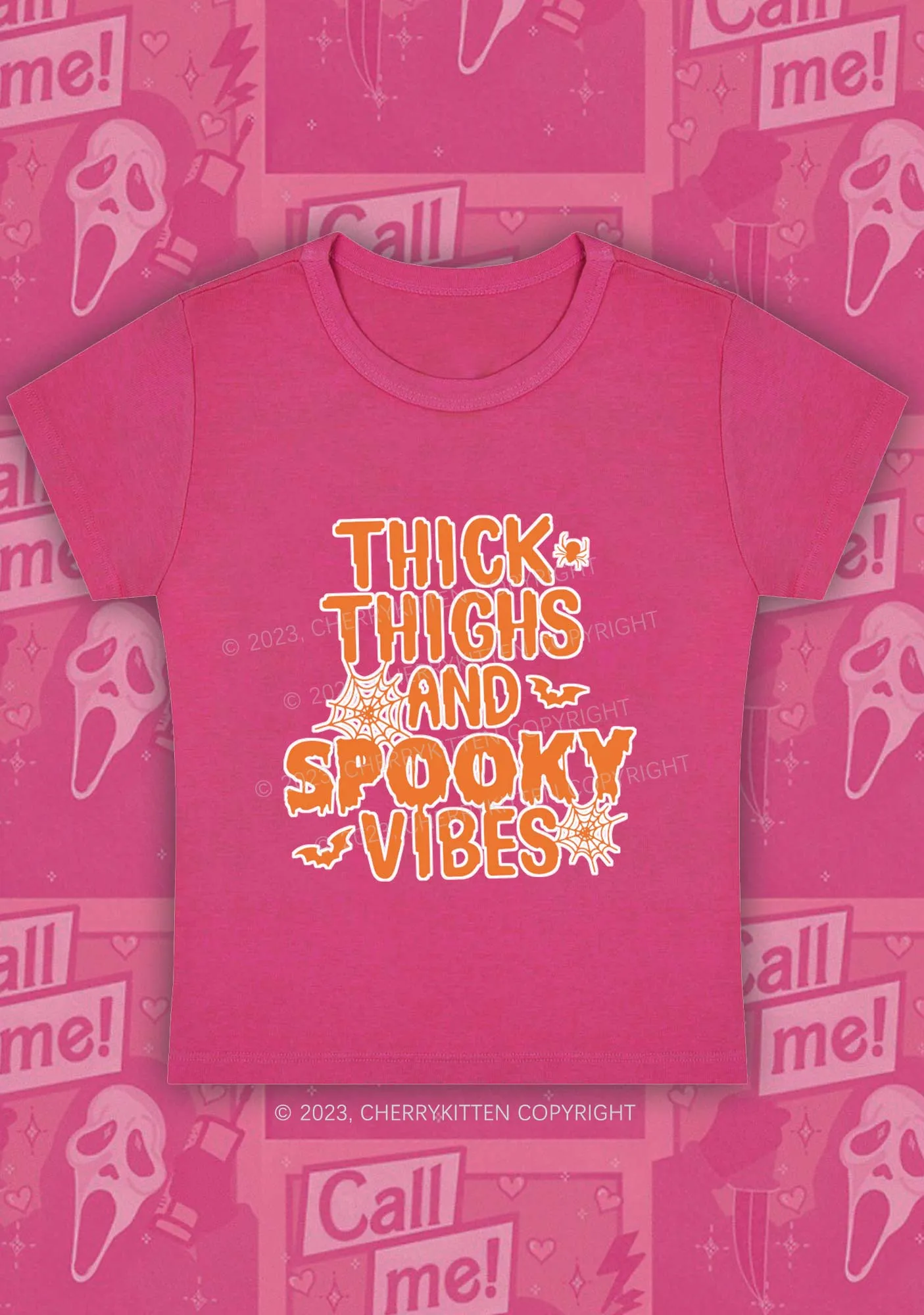 Bat Spider Spooky Vibes Halloween Baby Tee Cherrykitten