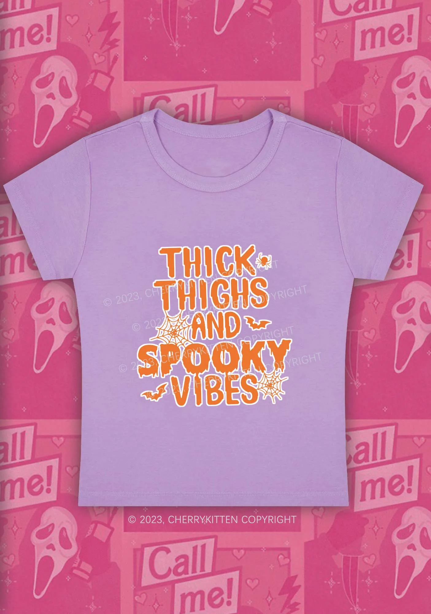 Bat Spider Spooky Vibes Halloween Baby Tee Cherrykitten