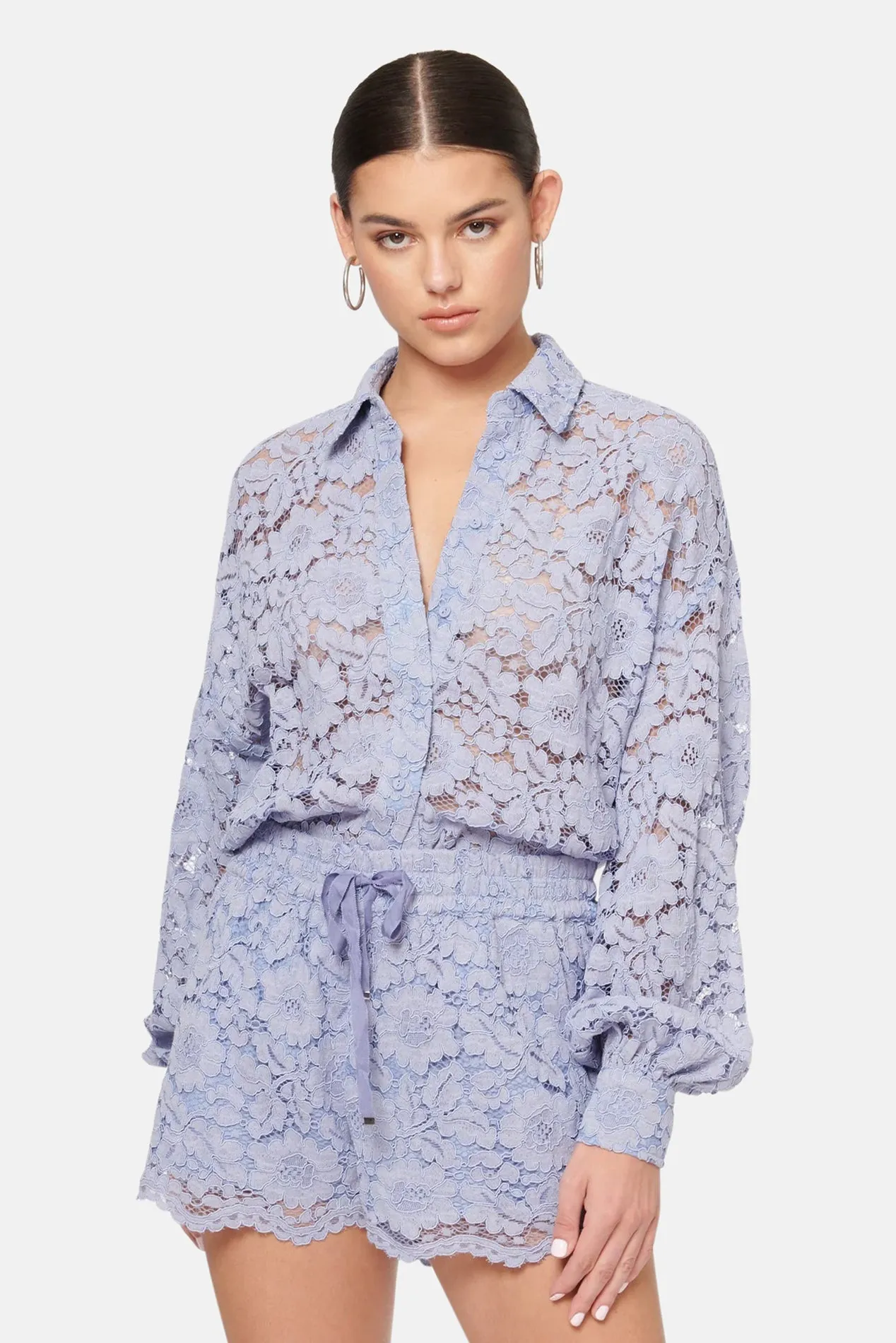 Belkis Lace Top Cornflower