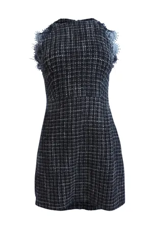 Black And White Tweed Dress With Lace