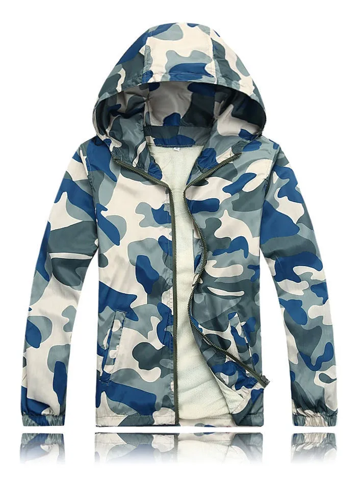 Camouflage Mens Hooded Windcheater Jacket