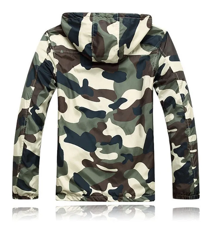 Camouflage Mens Hooded Windcheater Jacket