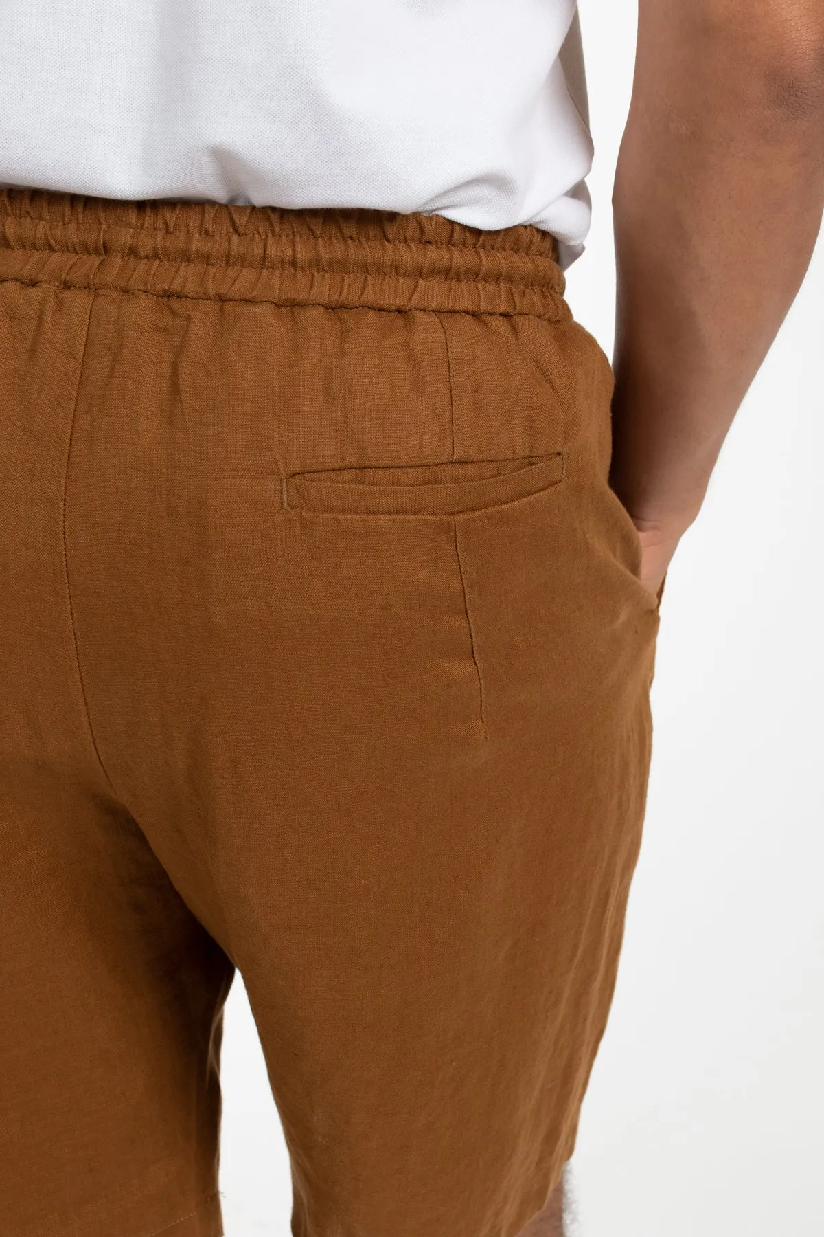 Cinnamon Relaxed Waist Linen Short