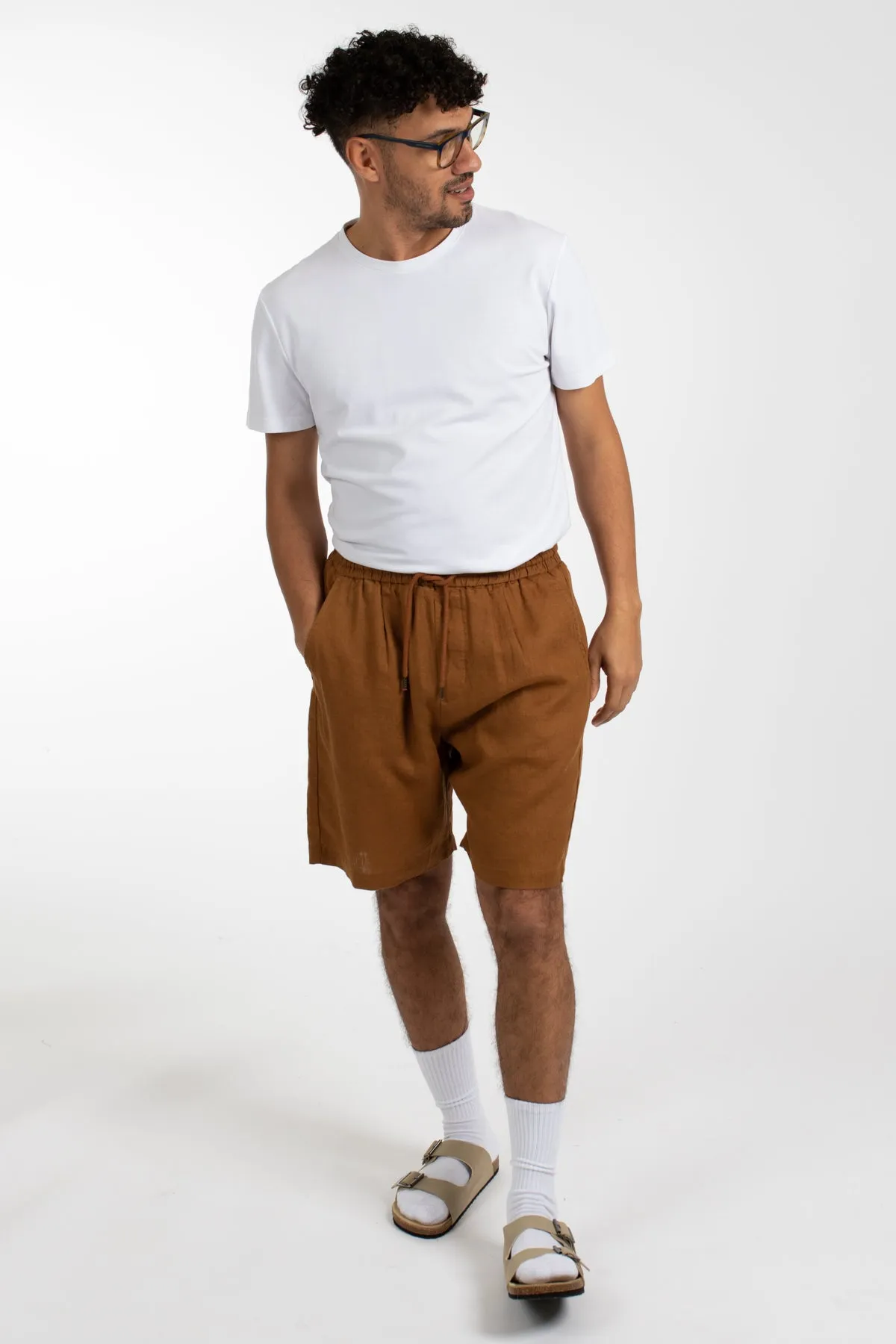 Cinnamon Relaxed Waist Linen Short