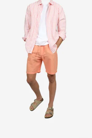 Coral Linen Relaxed Waist Short