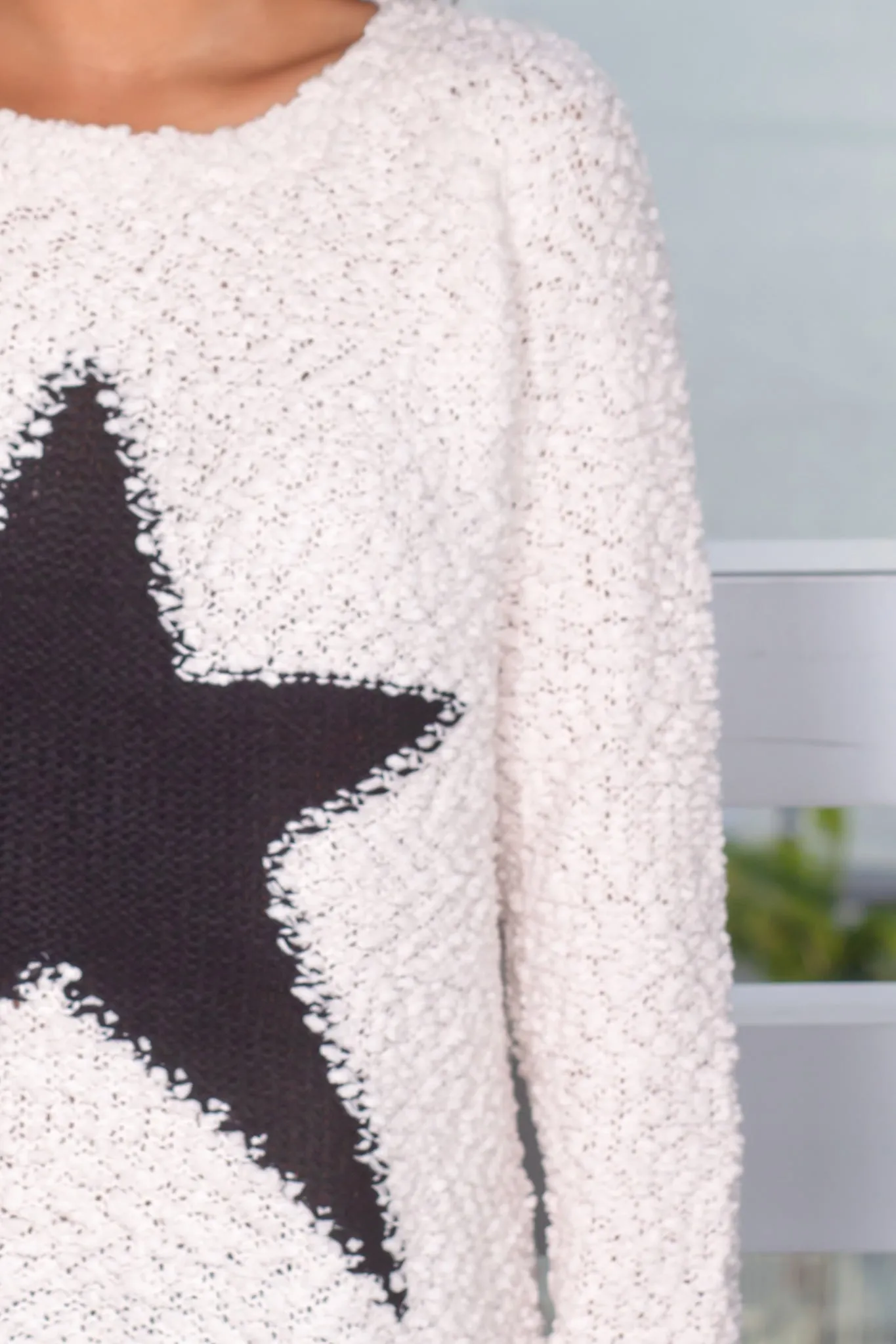 Cream Star Knit Sweater