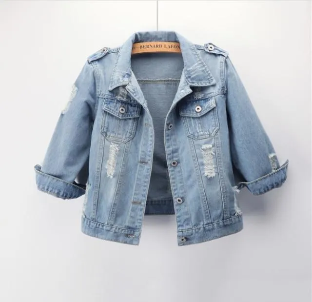 Denim Jacket Women Boyfriend Jean Coat Streetwear Vintage Outerwear