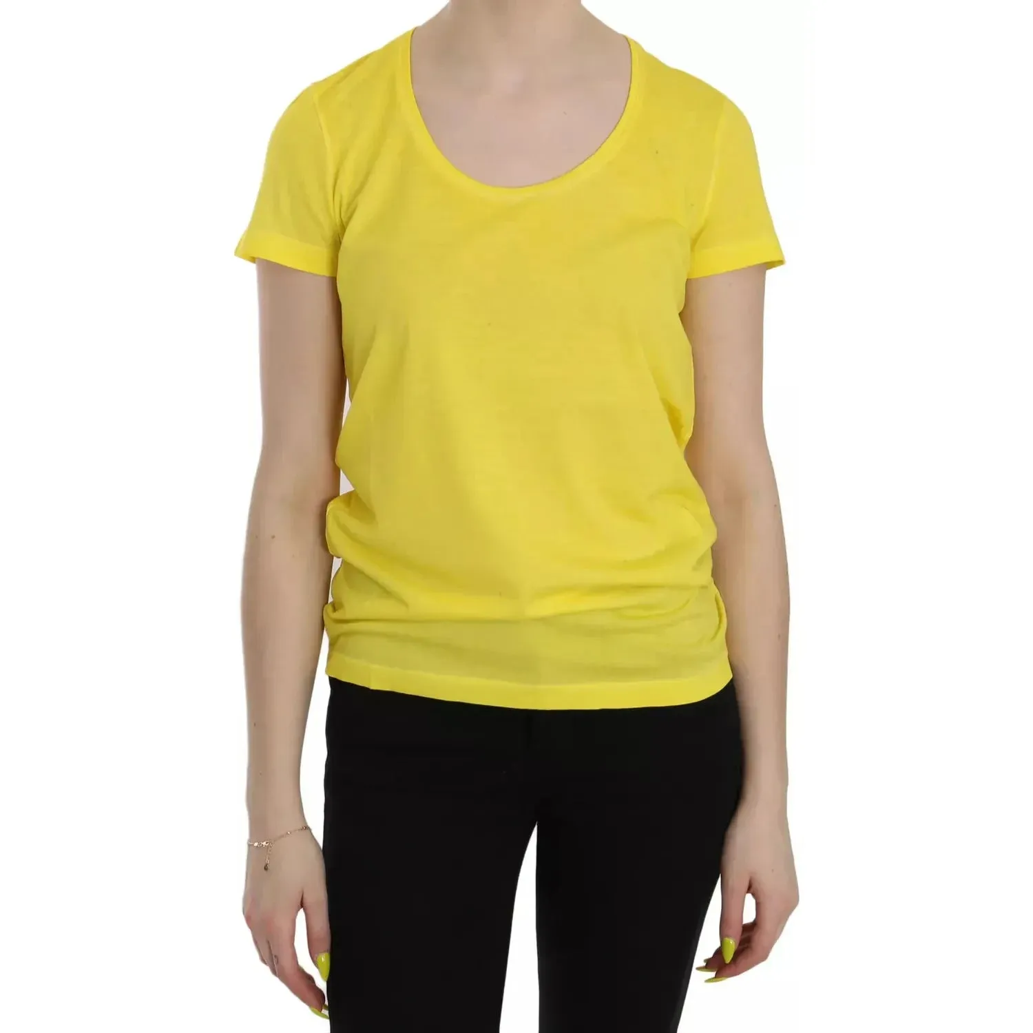 Dsquared² Yellow Round Neck Short Sleeve Shirt Top Blouse