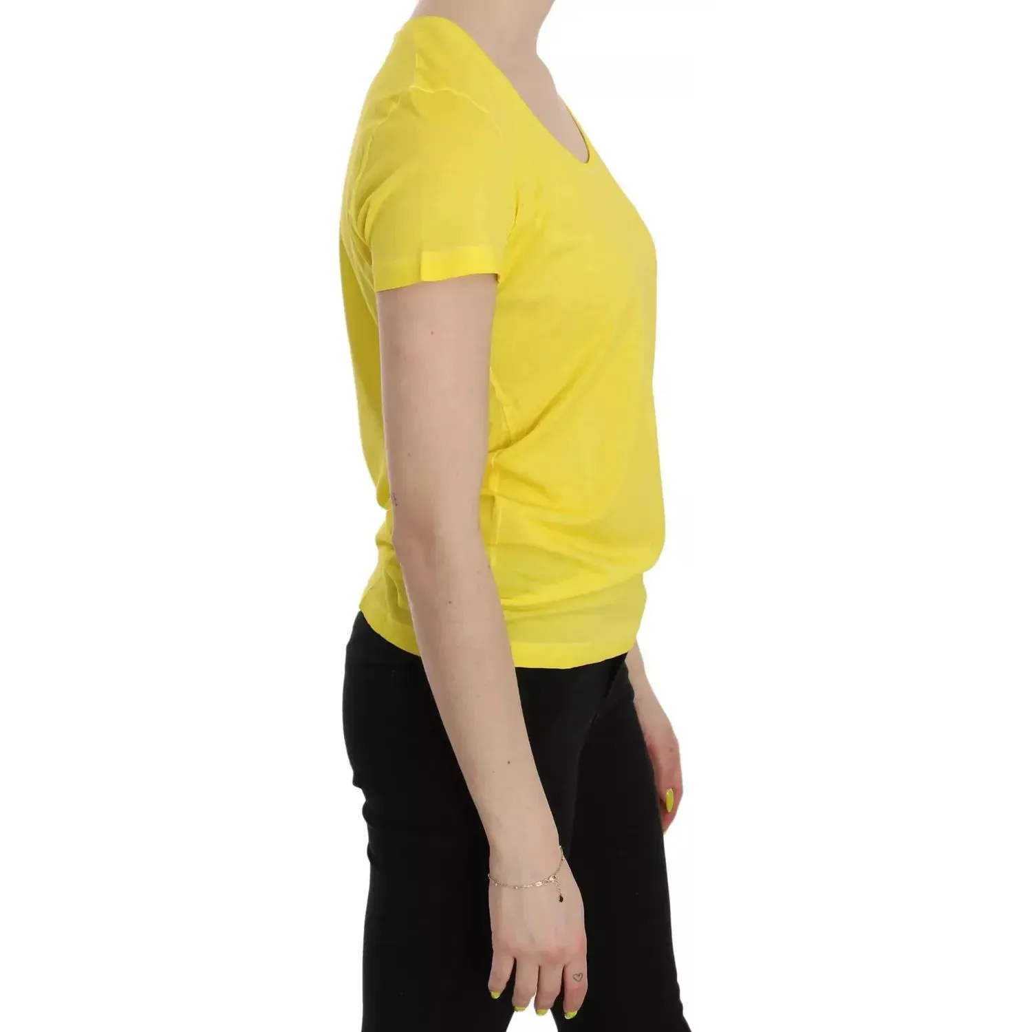 Dsquared² Yellow Round Neck Short Sleeve Shirt Top Blouse