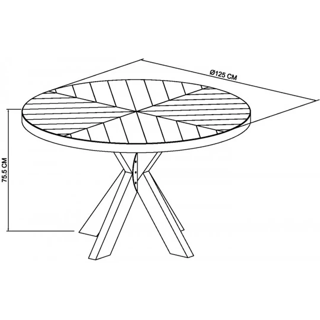 Ellipse Rustic Oak Four Seat Circular Dining Table