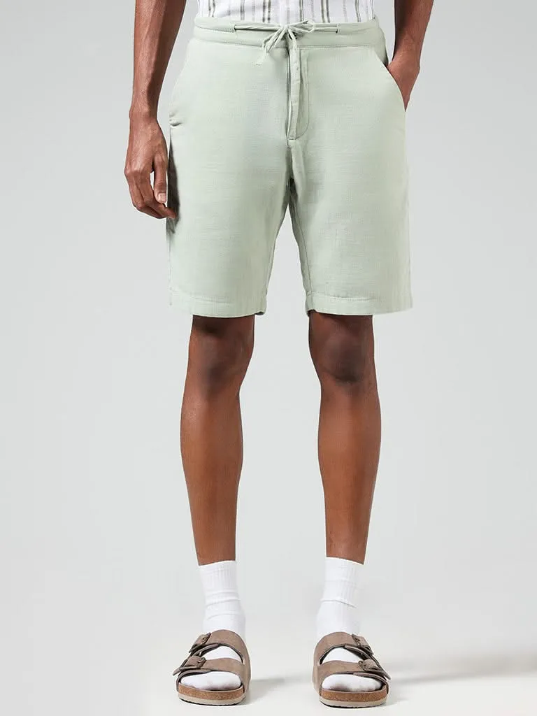 ETA Solid Sage Cotton Slim-Fit Low-Rise Shorts