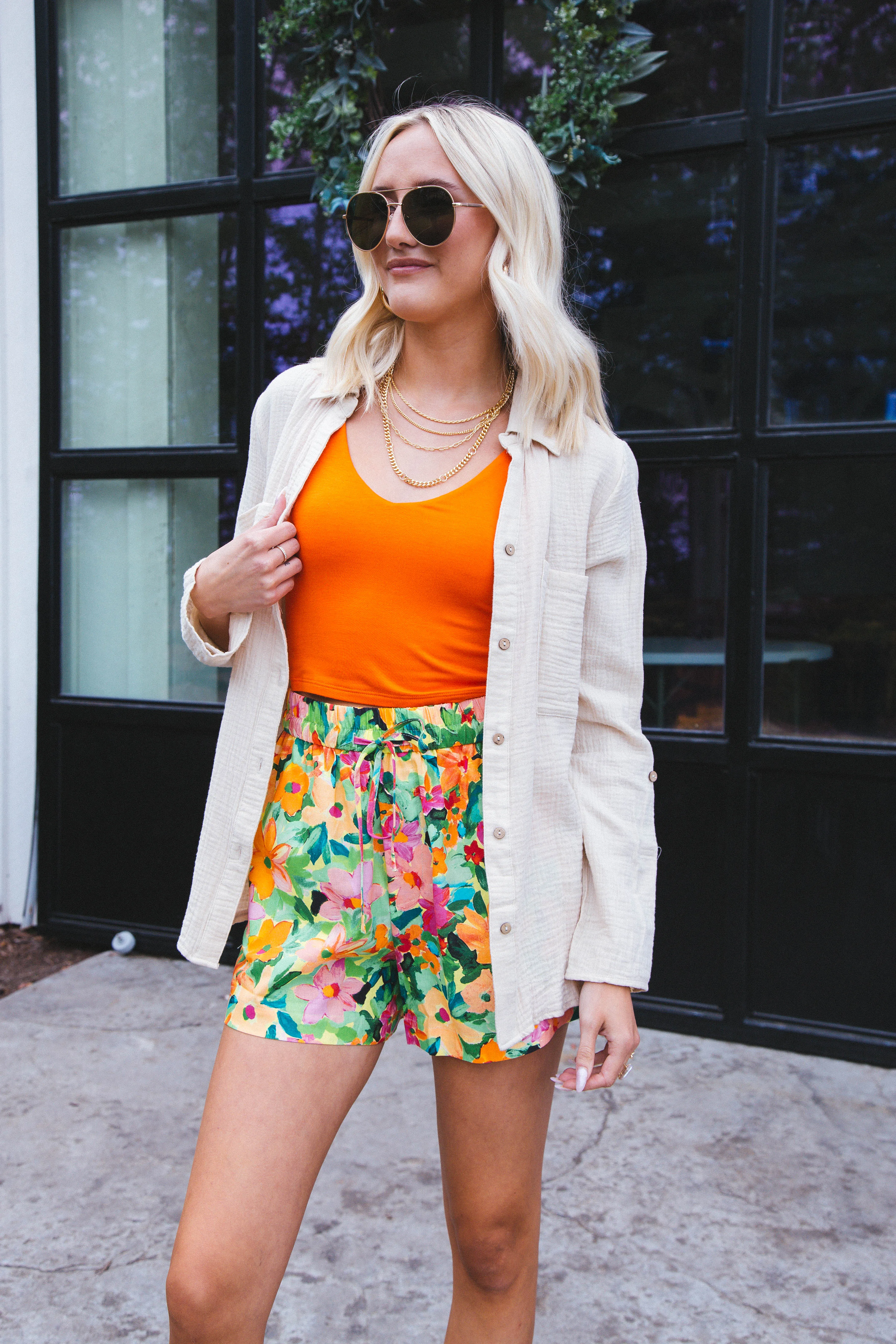 Fancy Floral Pull On Shorts, Escape | Sanctuary