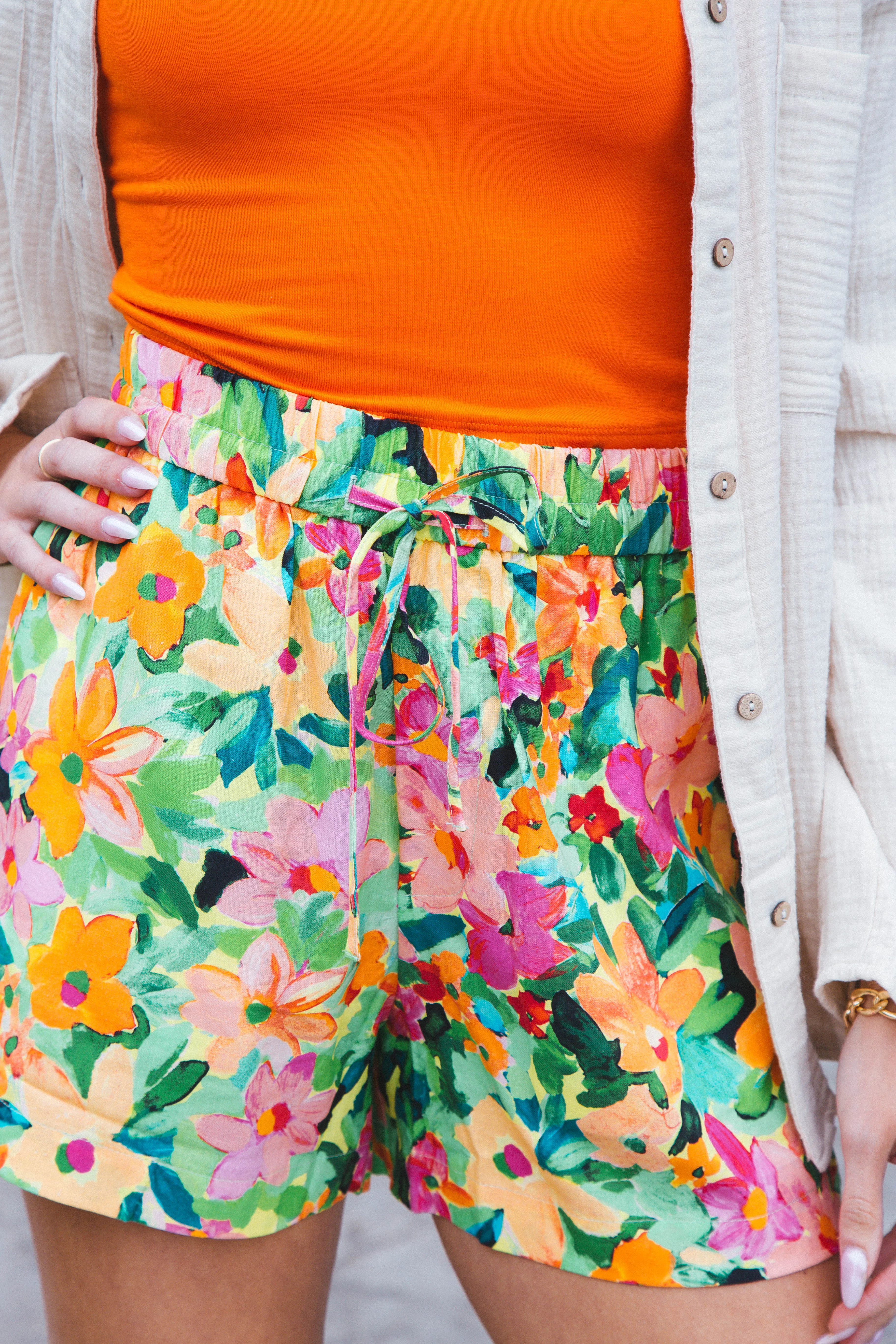 Fancy Floral Pull On Shorts, Escape | Sanctuary