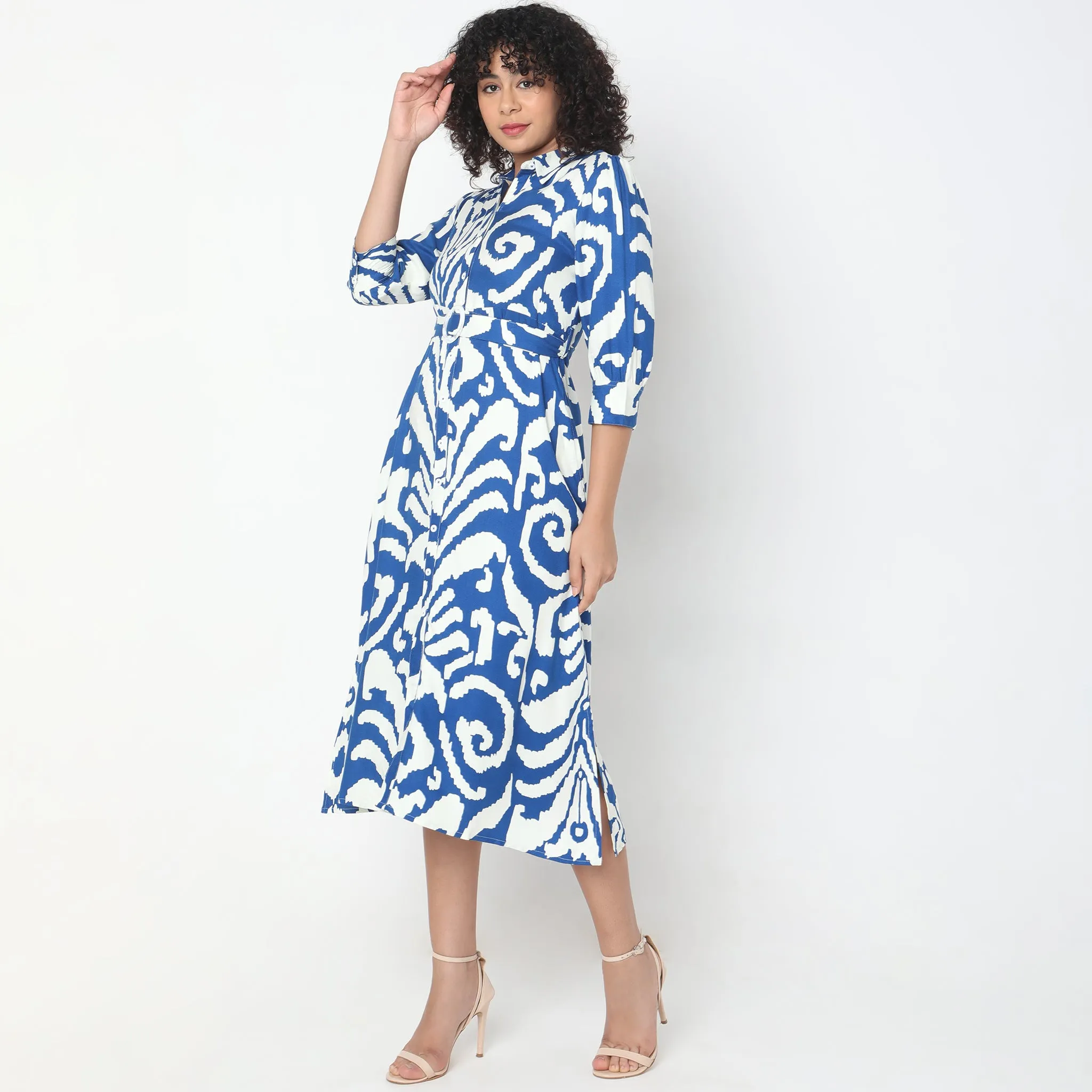 Flare Fit Abstract Dress