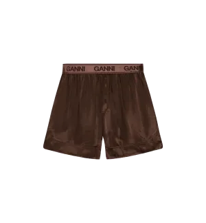 GANNI Washed Satin Shorts