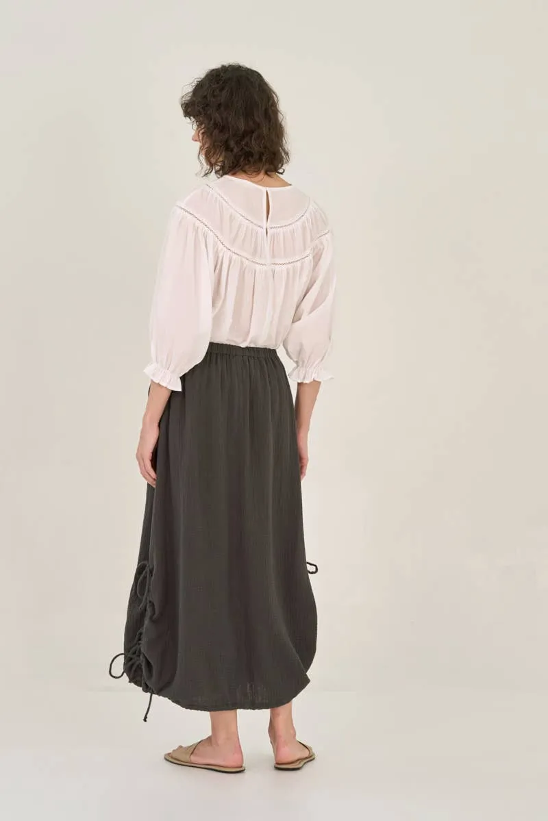 Gauze Midi Skirt Faded Black