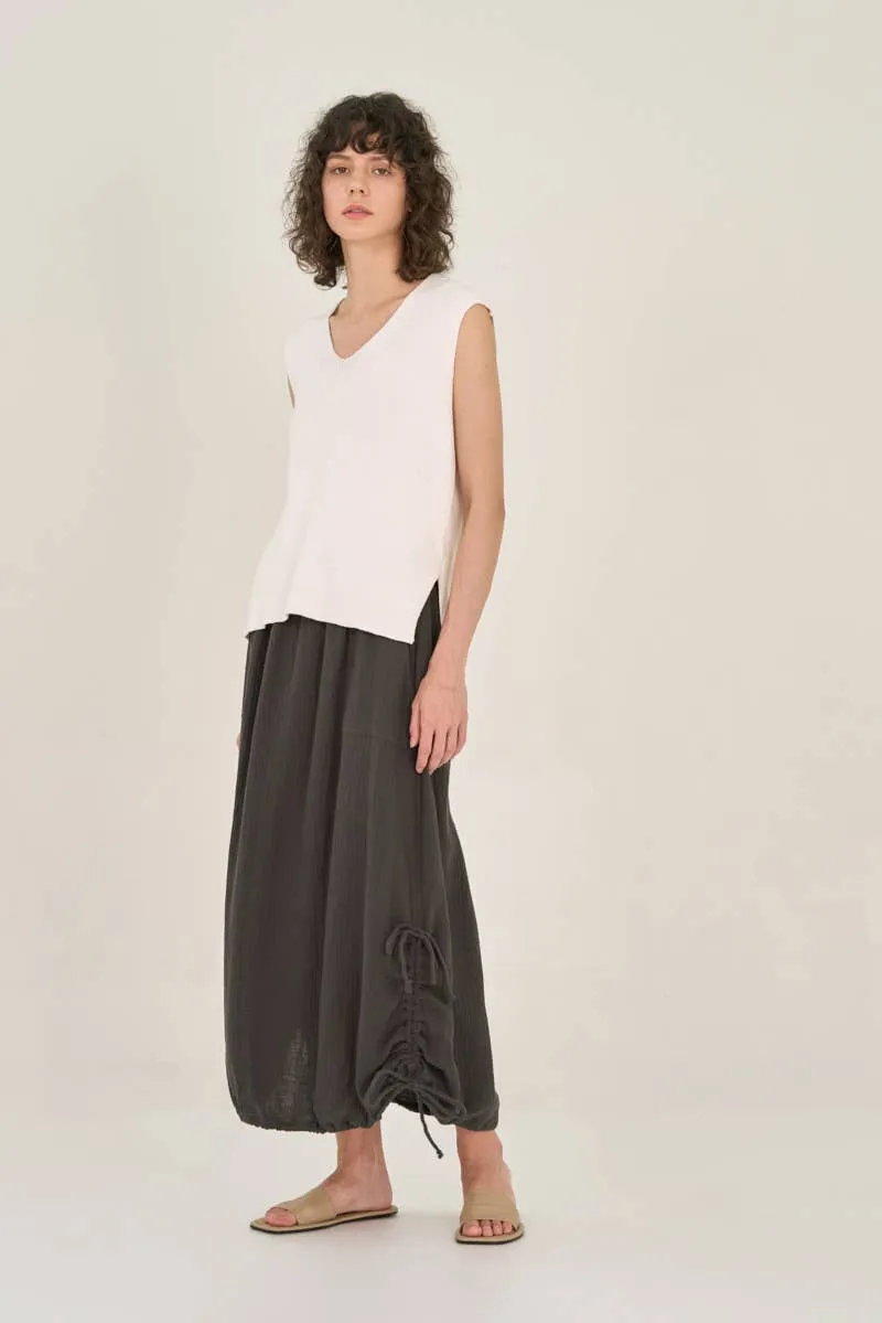 Gauze Midi Skirt Faded Black