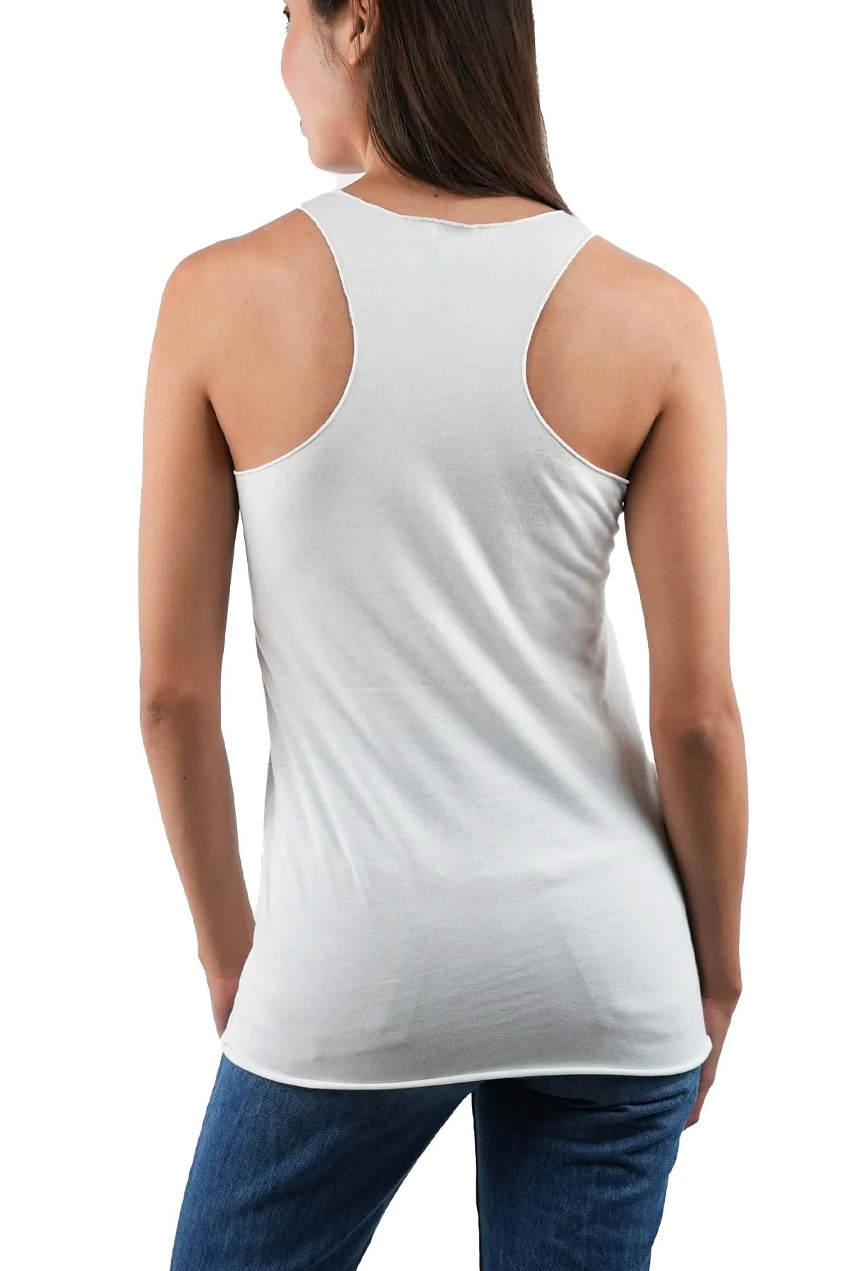 Golden Goddess White Racerback Tank