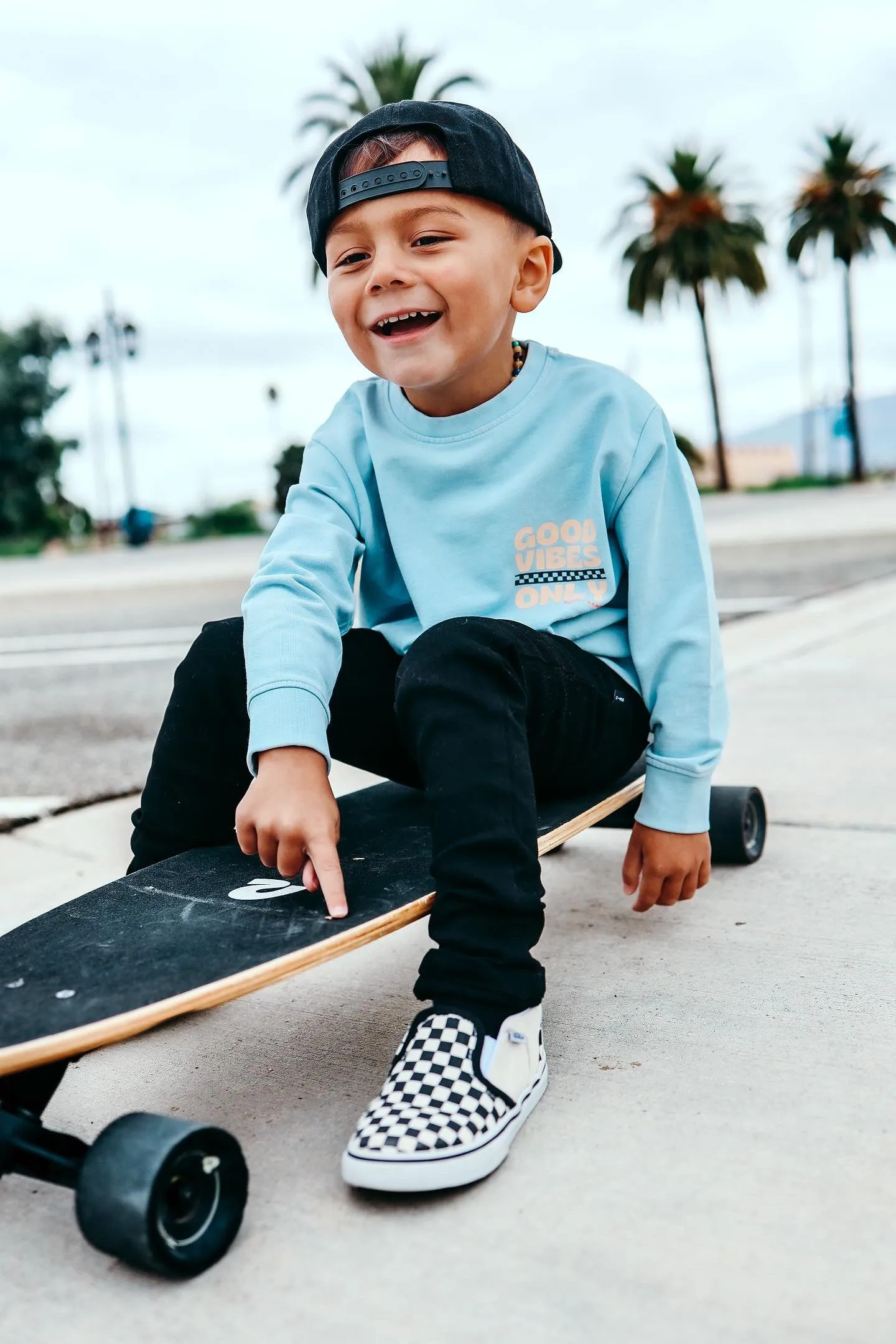 Good Vibes Acid Wash Crewneck