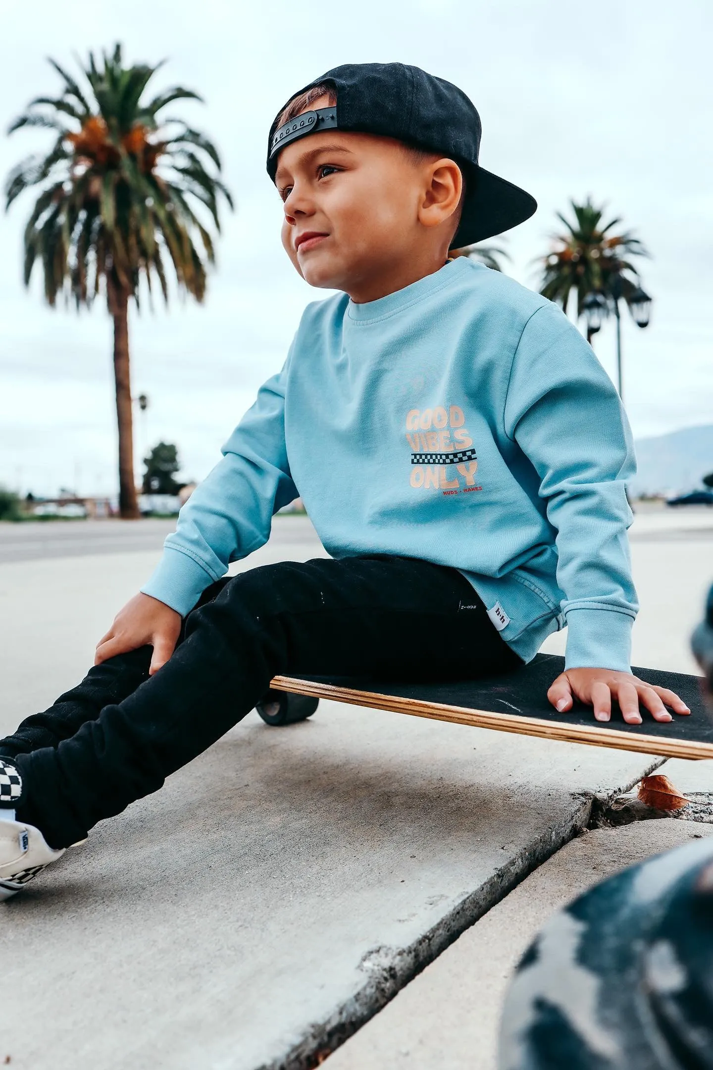 Good Vibes Acid Wash Crewneck