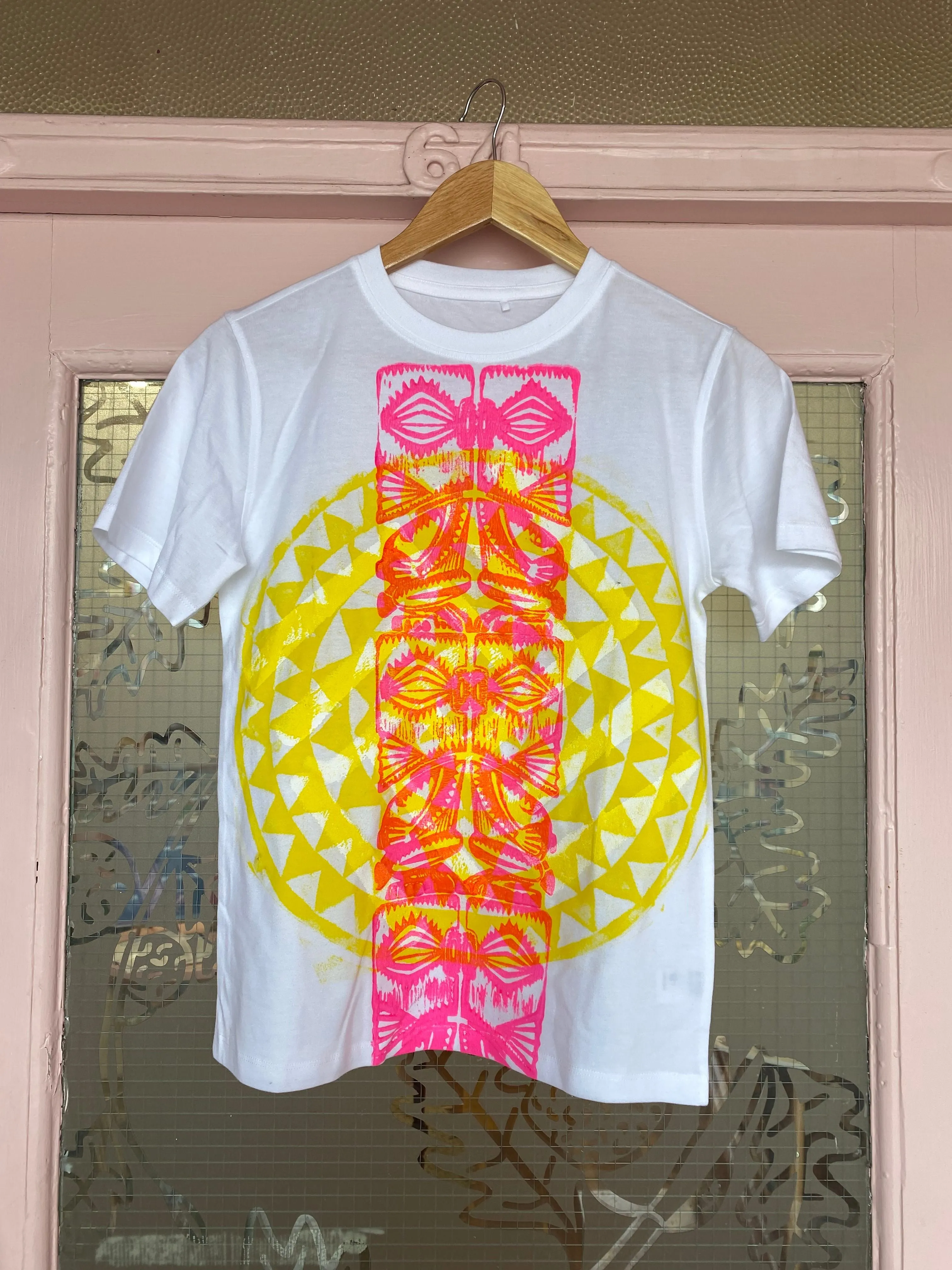 Hand-printed T-Shirt (Tamariki) Size 12 by Numa Mackenzie