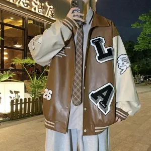 Hip Hop Men Varsity Jacket Mens Letters Embroidery Patchwork Harajuku Varsity Jacket Air Pilot Overcoat Baseball Coats Male