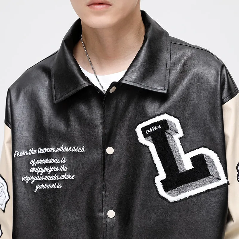 Hip Hop Men Varsity Jacket Mens Letters Embroidery Patchwork Harajuku Varsity Jacket Air Pilot Overcoat Baseball Coats Male