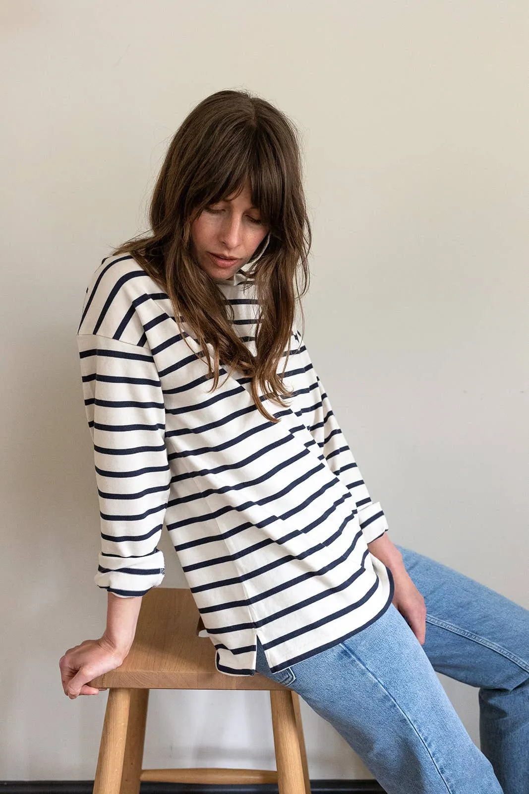 Ivy Nora Navy/Ecru Breton 100% Organic Cotton