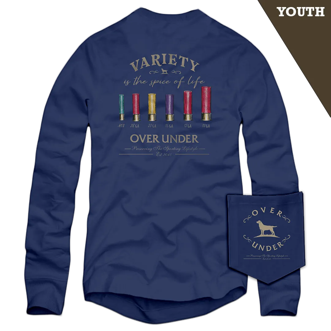 L/S Youth Variety is the Spice of Life T-Shirt Navy