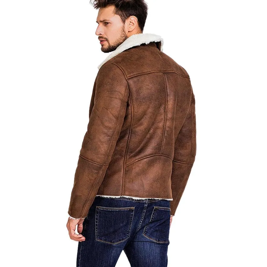 Luxury Fur Lined Suede Leather Jacket