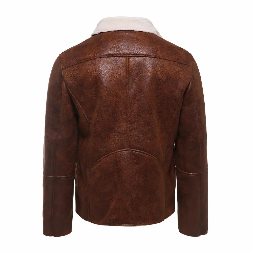 Luxury Fur Lined Suede Leather Jacket