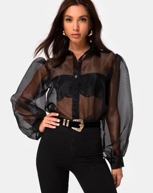 Makiza Top in Black Organza