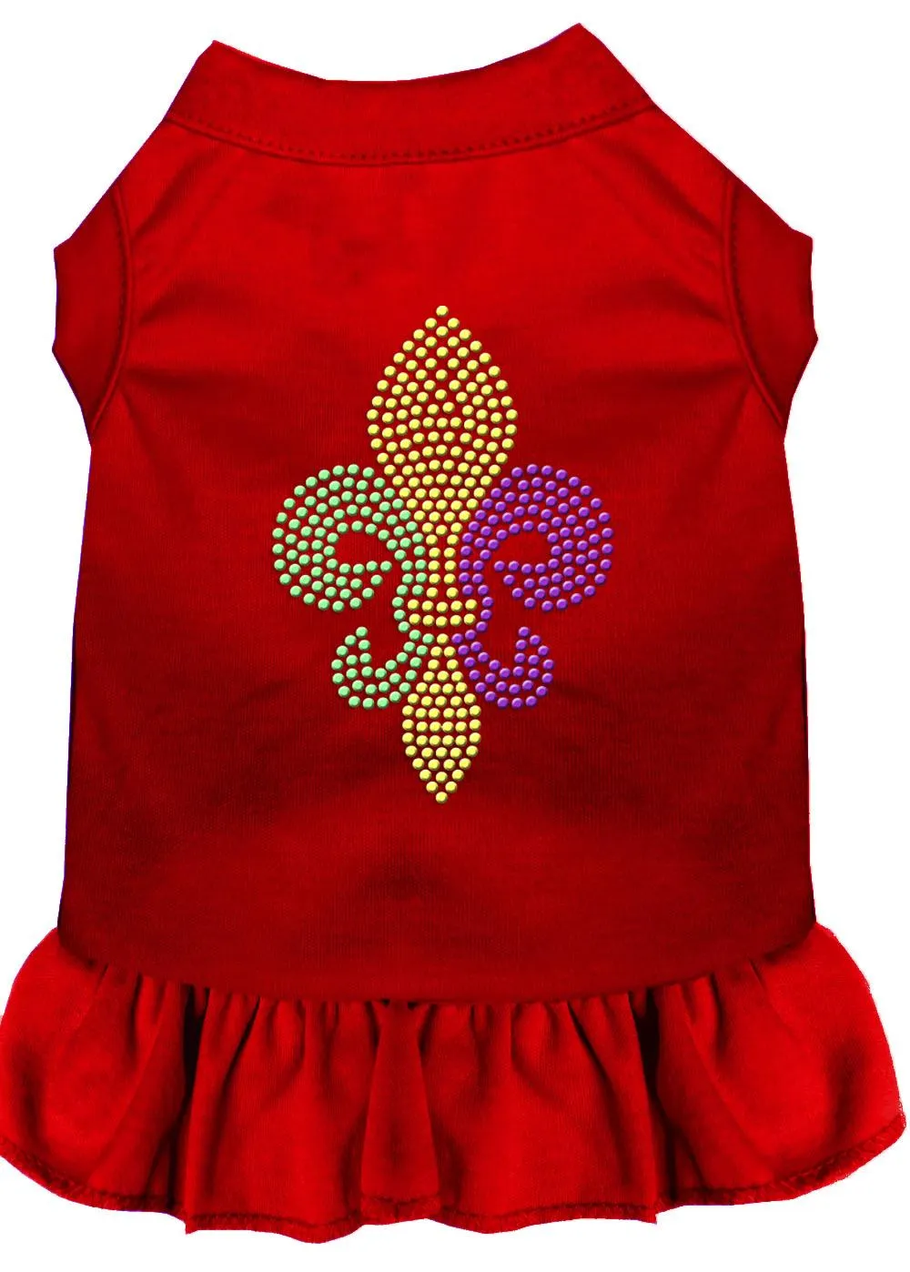 Mardi Gras Fleur De Lis Rhinestone Dress Red Xl (16)