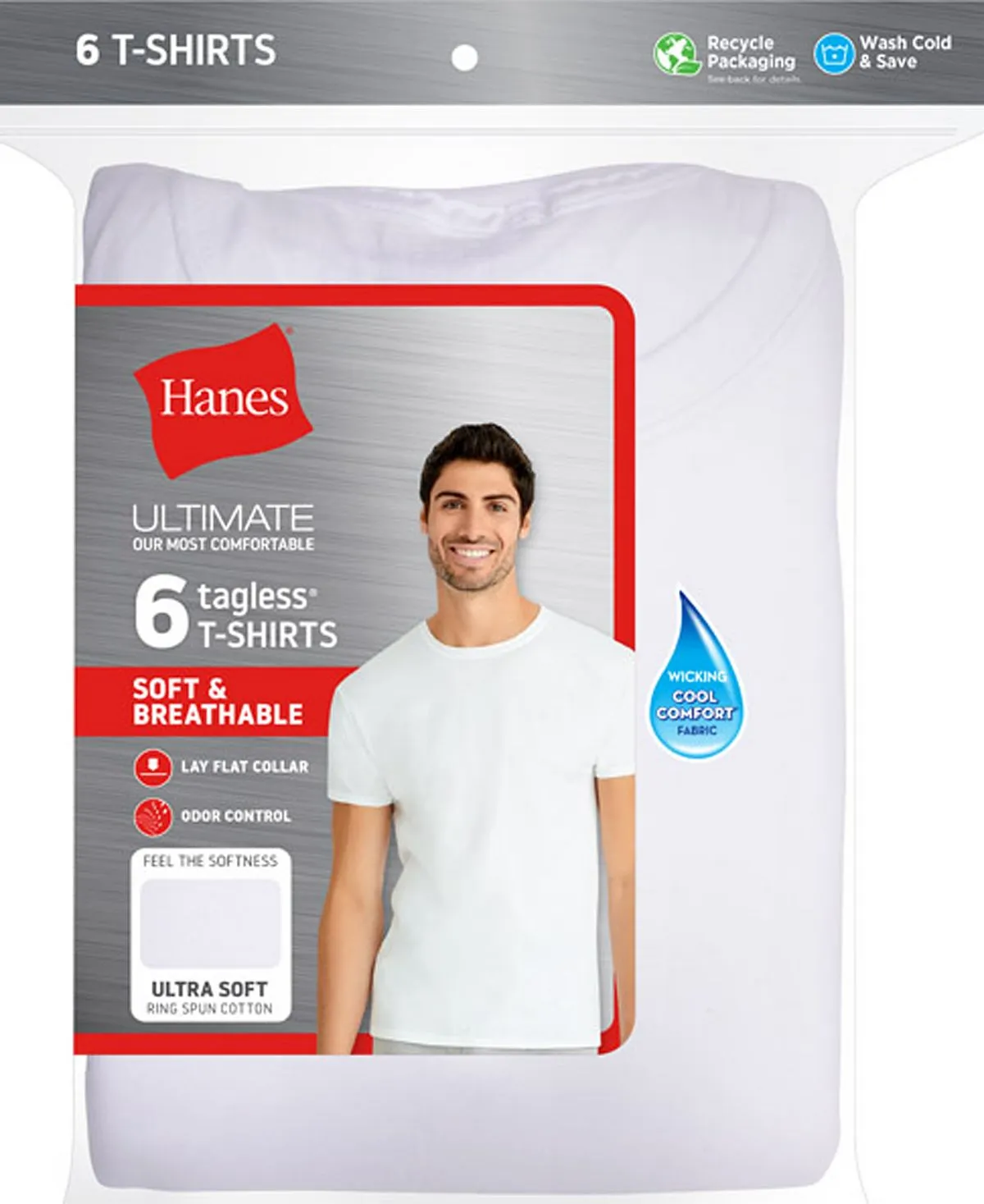 Men's Ultimate 6 pcs. Hanes Crew Neck T-Shirts