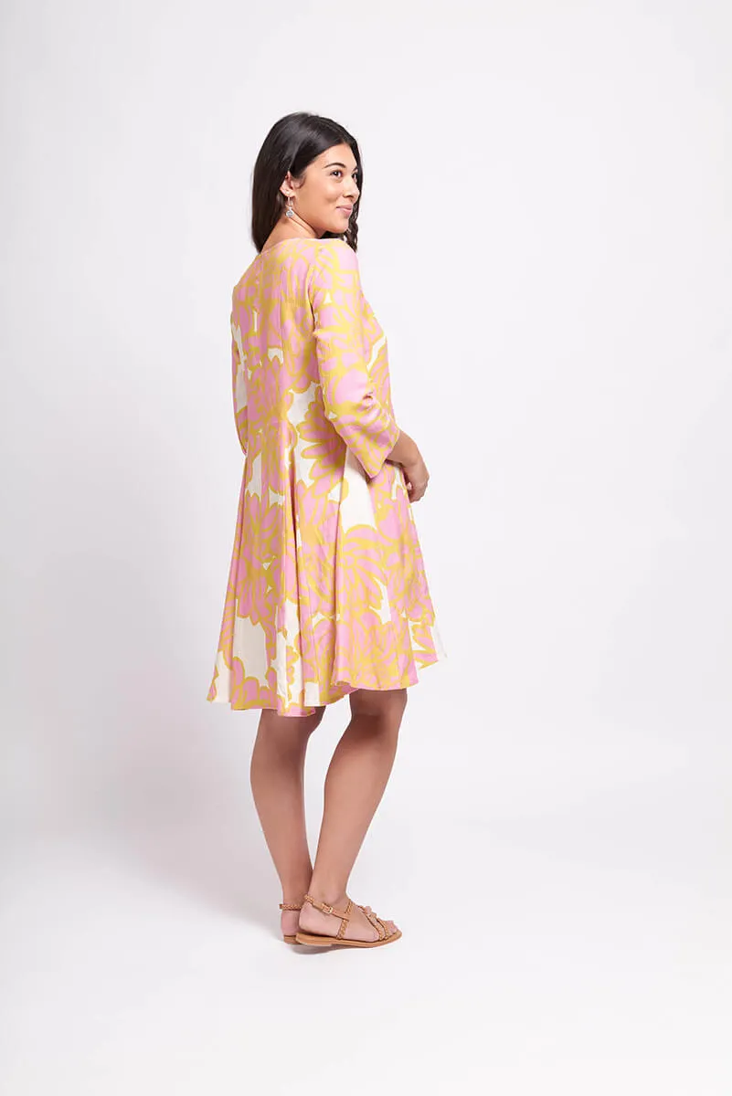 My Flare Lady Dress - Full Bloom ( Pinks and Beige)