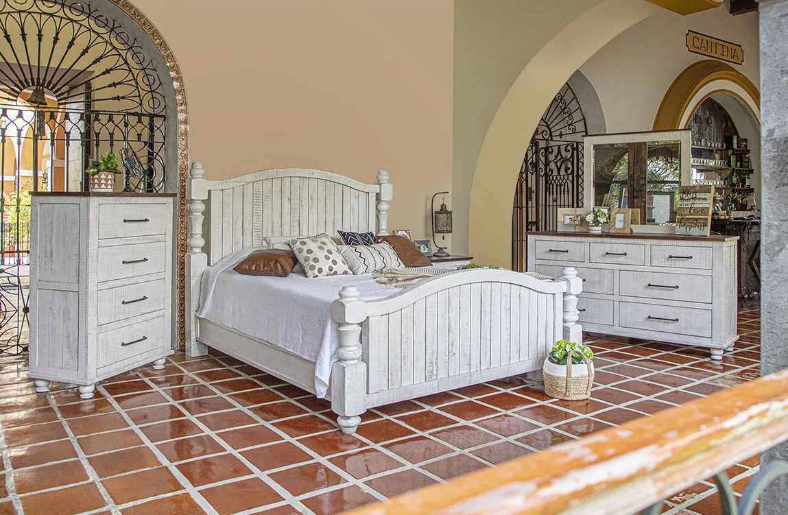 *NEW! Avalon Rustic Farmhouse 5 Piece Bedroom Set - White