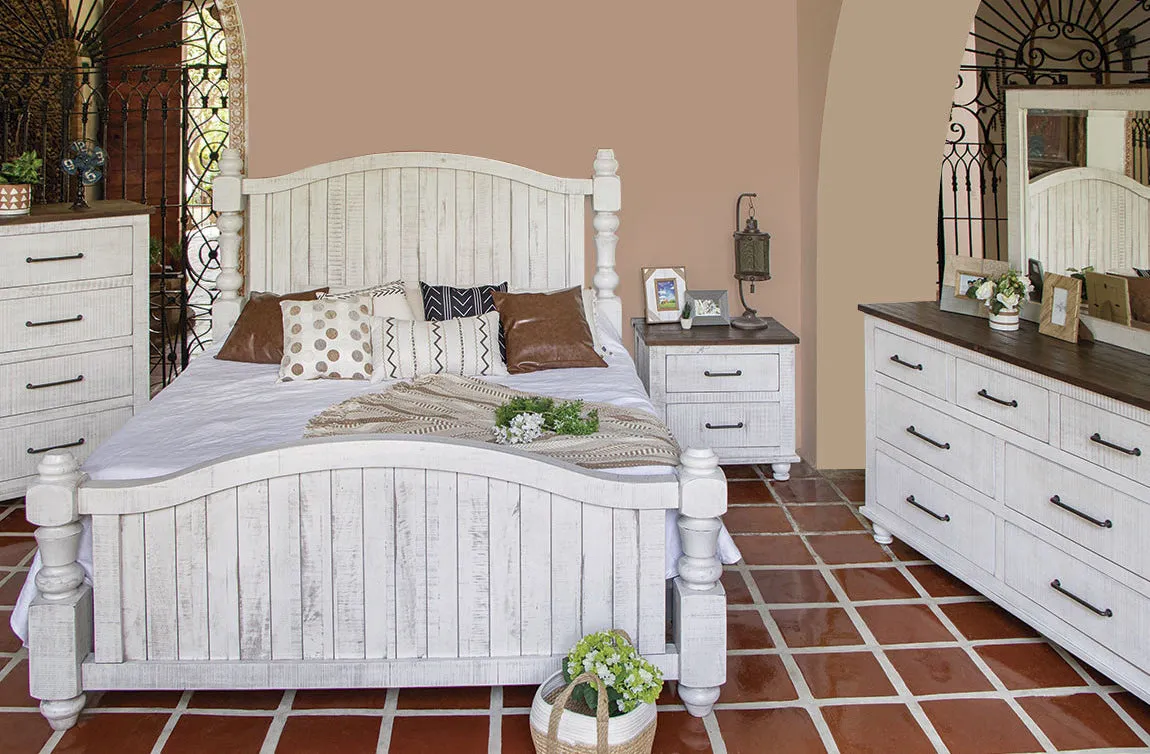 *NEW! Avalon Rustic Farmhouse 5 Piece Bedroom Set - White