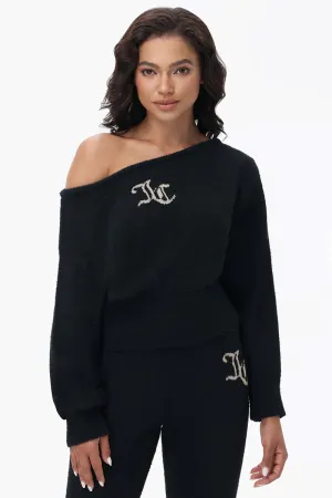 Off The Shoulder Eyelash Pullover