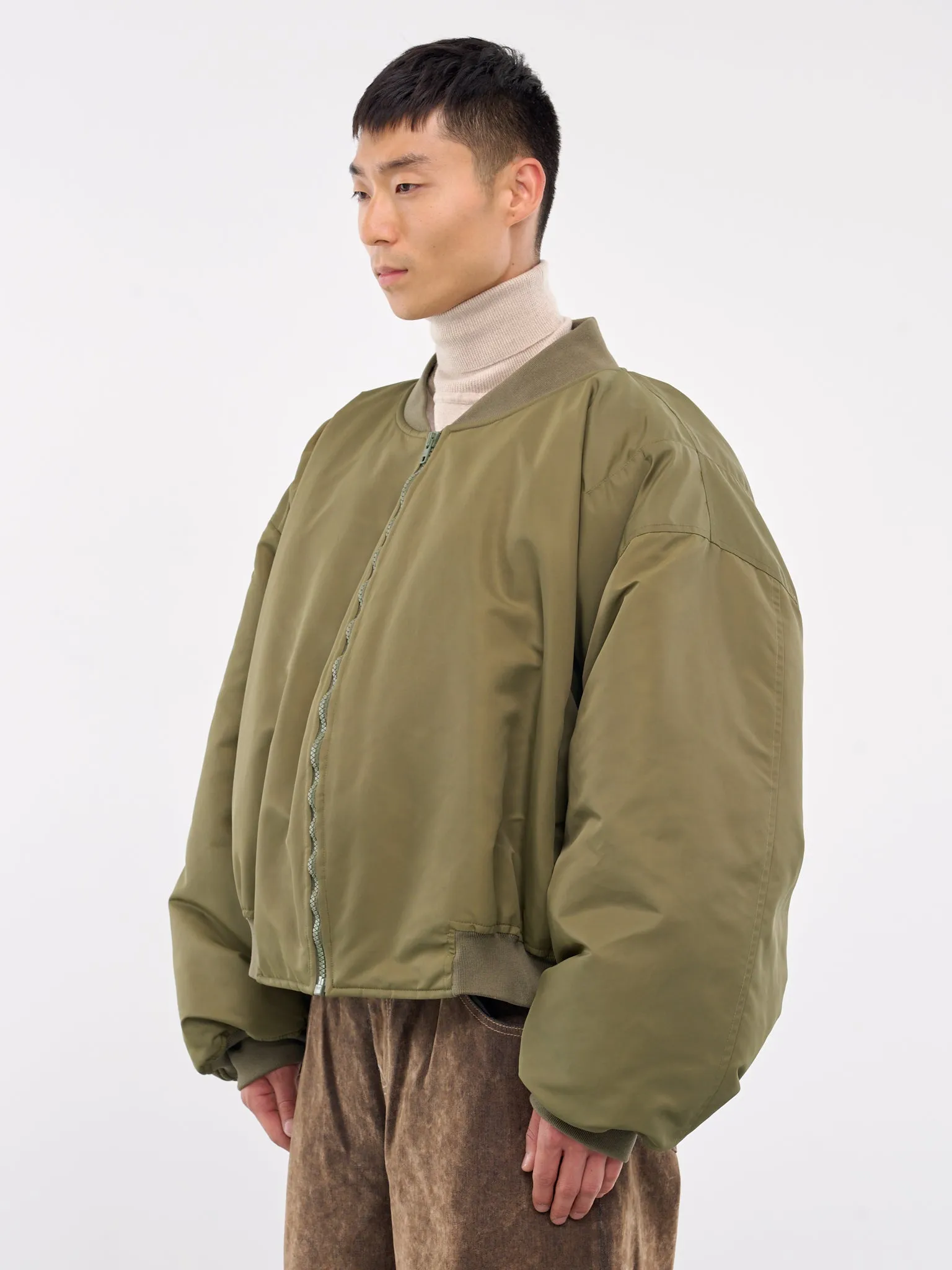 Oversized Padded Bomber Jacket (HMMZ10014A-HZ076B-GREEN)