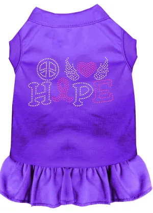 Peace Love Hope Breast Cancer Rhinestone Pet Dress Purple Xxxl (20)