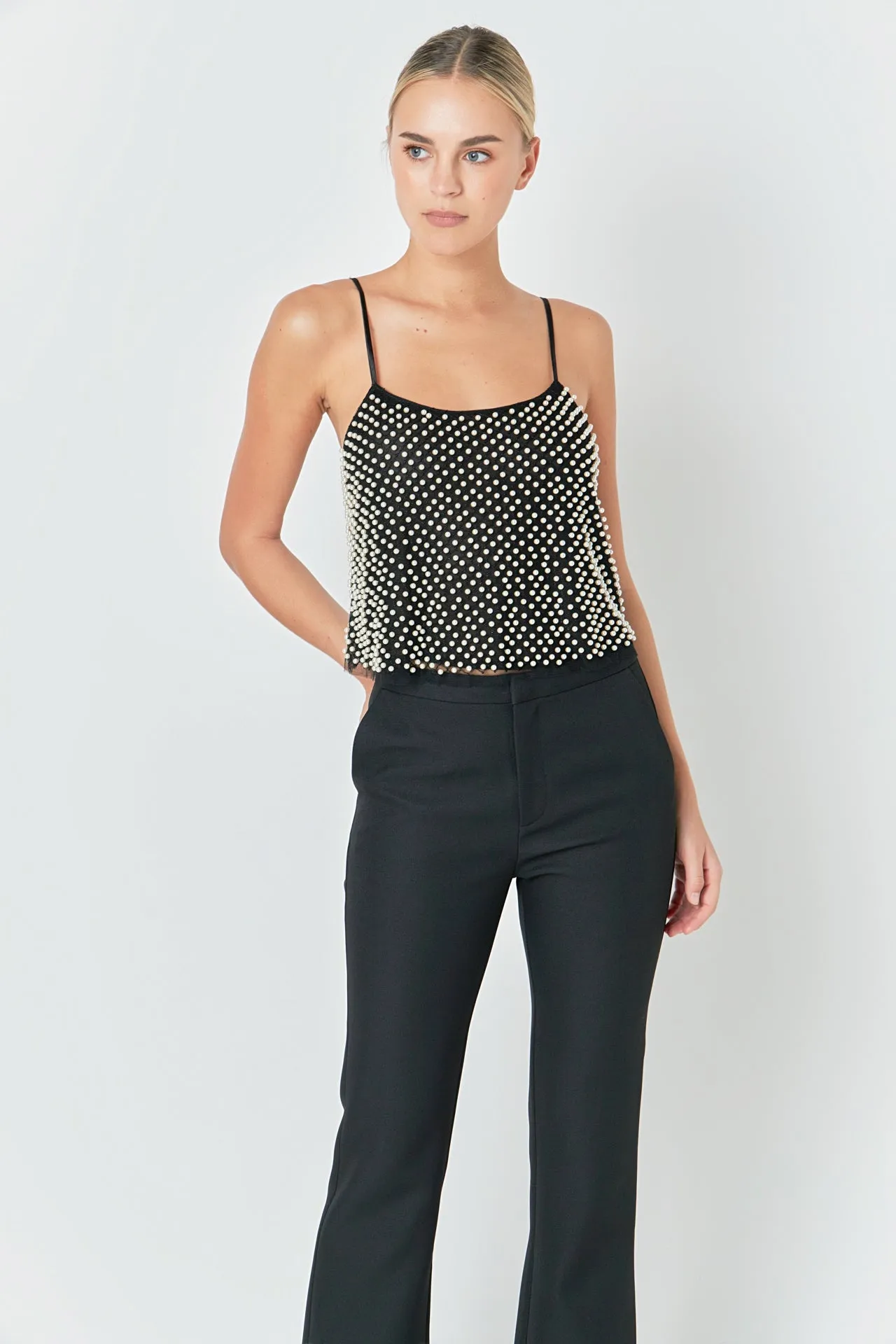 Pearl Embellished Cami Top