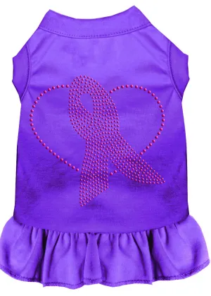 Pink Ribbon Rhinestone Dress Purple Lg (14)