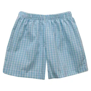 Pull On Shorts - Aqua Check